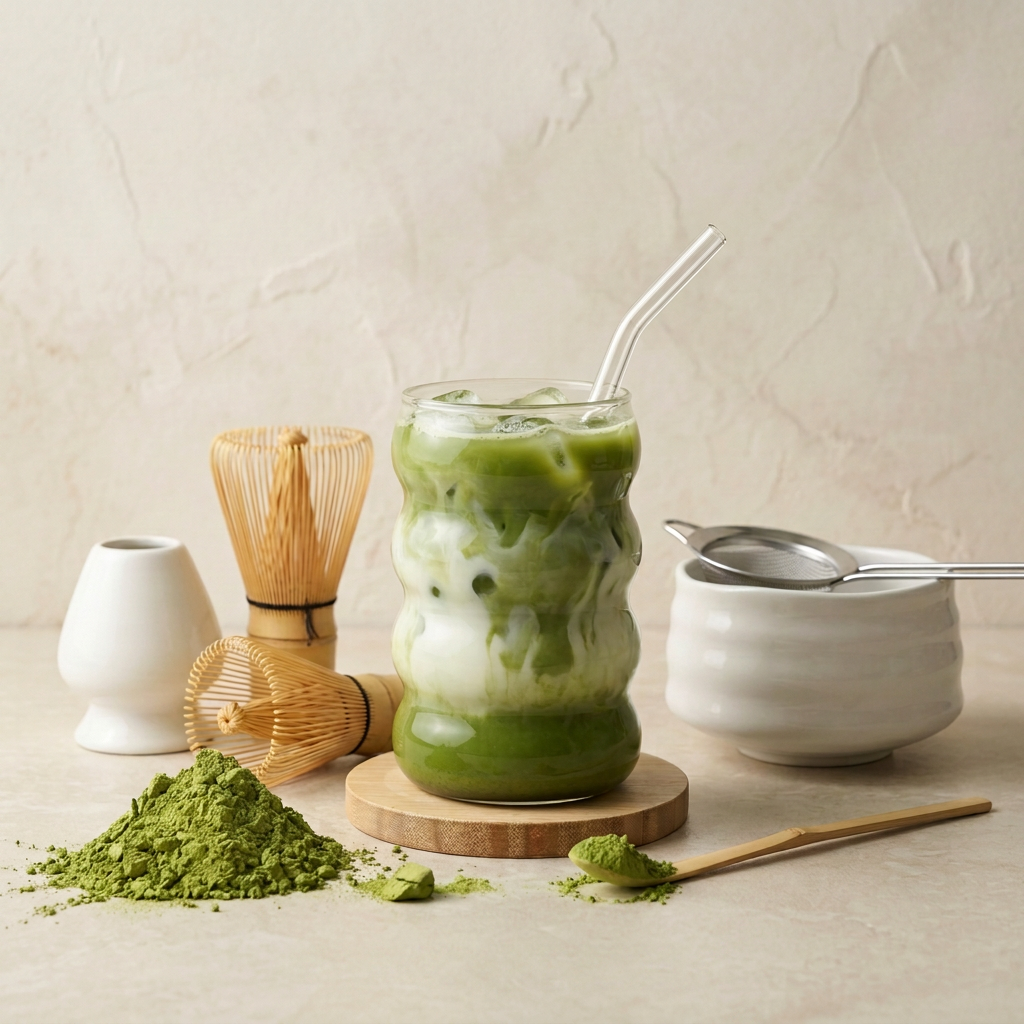 Verre à Matcha Bulle avec Paille en Verre
